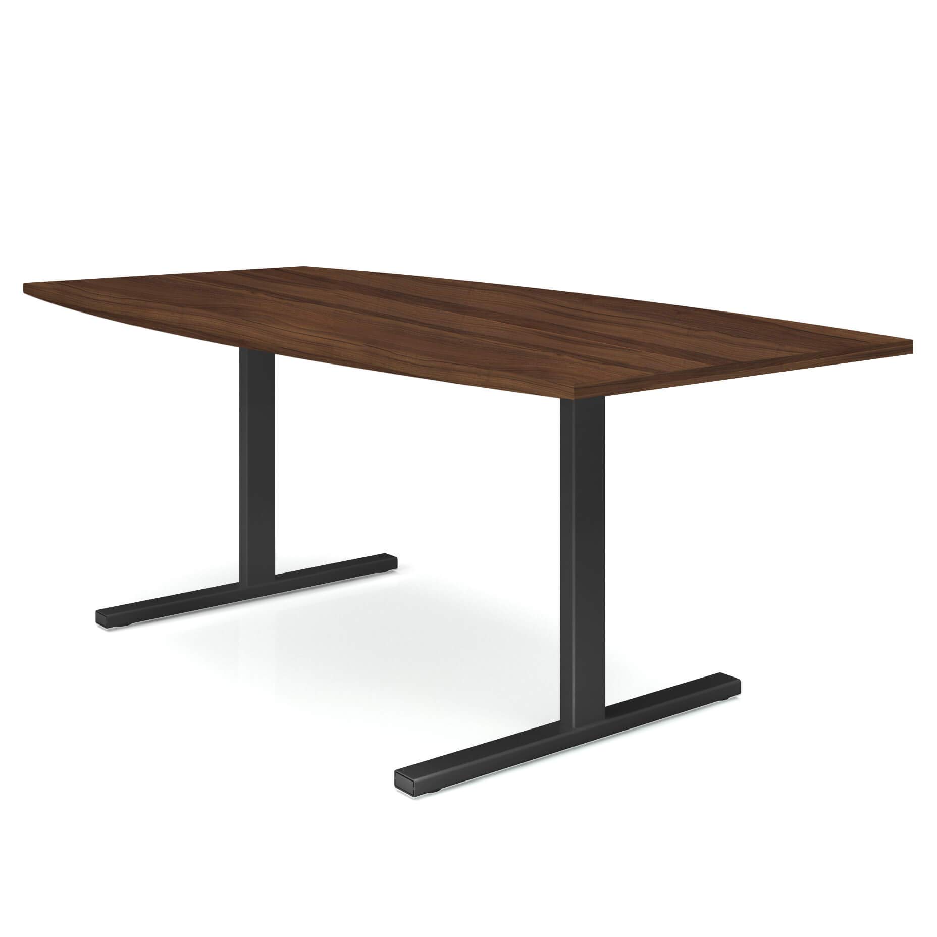 Weber Büroleben GmbH Easy Konferenztisch Bootsform 180x100 cm Nussbaum Besprechungstisch Tisch, Gestellfarbe:Anthrazit