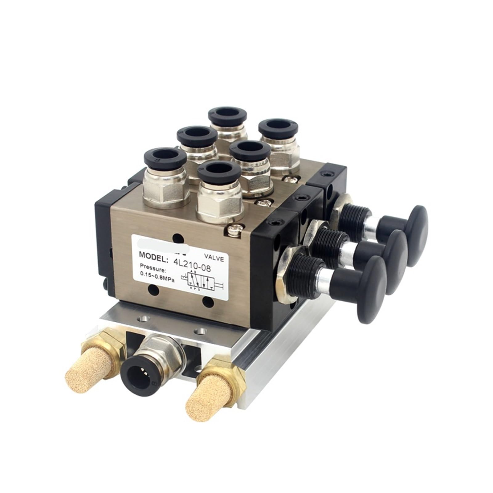 JNVFTCUX 4L210-08 4R210-08 Manual Valve Two-Way Five-Position Push-Pull Pneumatic Switch reversing Combination busbar(6mm in 6mm out,3 Stations)