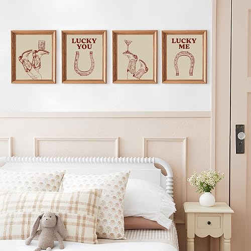 Miniatura 6 de Wheatwin Western Cowgirl Bar Wall Art Decor, Neutral Western Poster Prints, Trendy Retro Cowgirl Cocktail Martini Wall Decorations for Home Bar