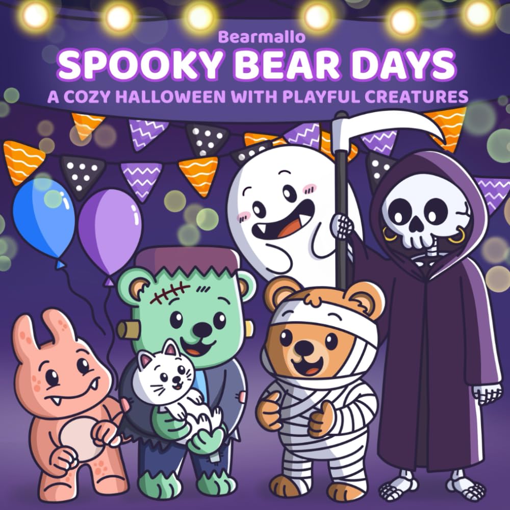 Spooky Bear Days: A Cute and Cozy Halloween Coloring Book for Kids and Adults (Playful Bear Days)