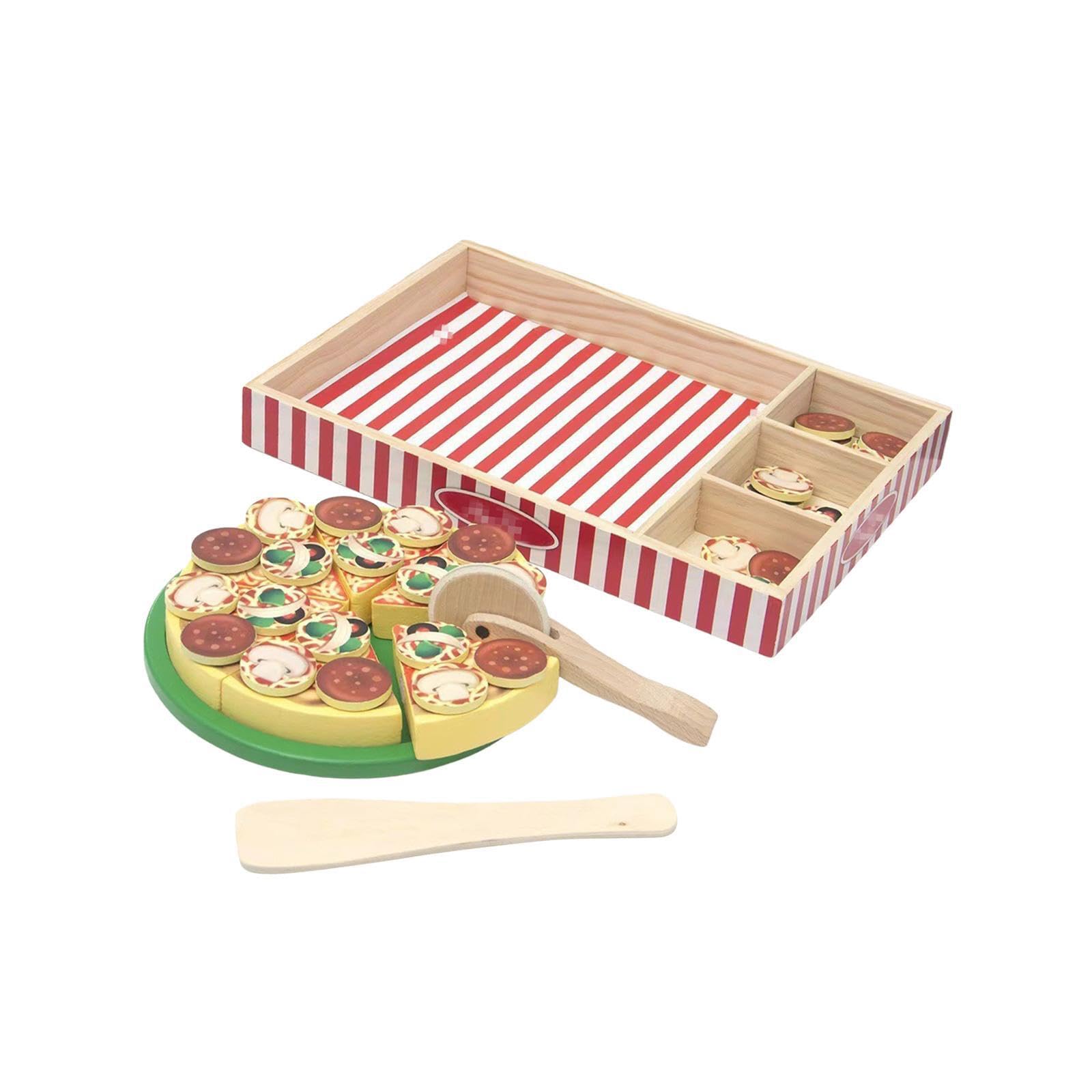 Set da cucina giocattolo per pizza in legno creativo per bambini, gioco di finzione, promuove le capacità comunicative e il gioco cooperativo. Set da