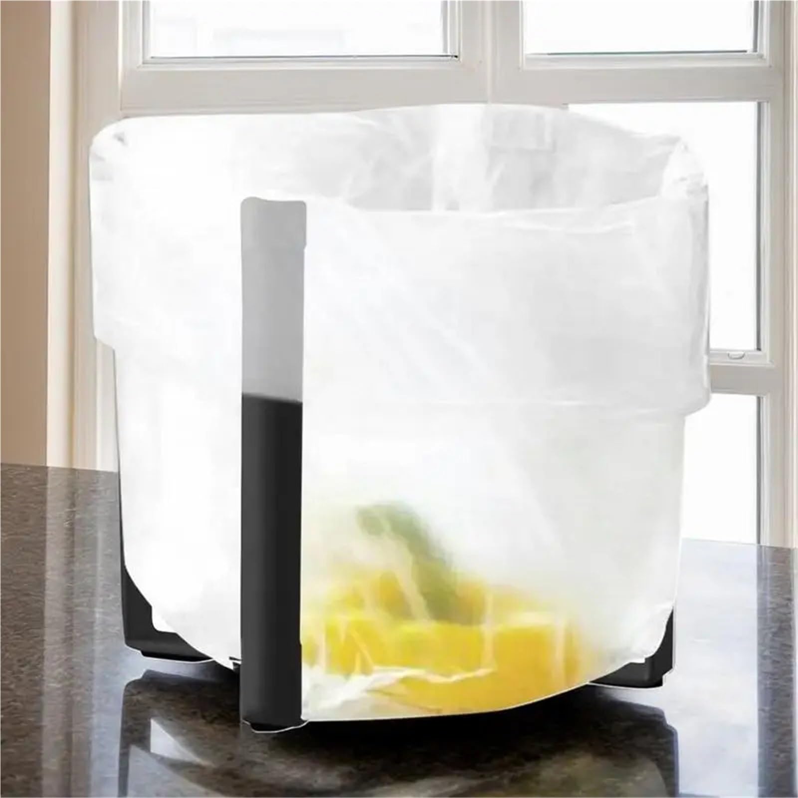 Estante for Bolsas de Basura Plegable, Soporte for Bolsa con Fondo Antideslizante, Estante for Cocina Metal, 2 uds para Bolsas(White)