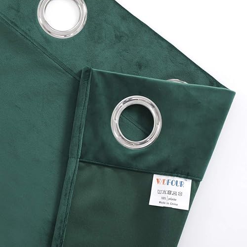 Miniatura 4 de WdFour Cortina de terciopelo de lujo súper suave con 2 fundas de almohada, cortinas de ventana con ojales de eficiencia energética para sala de