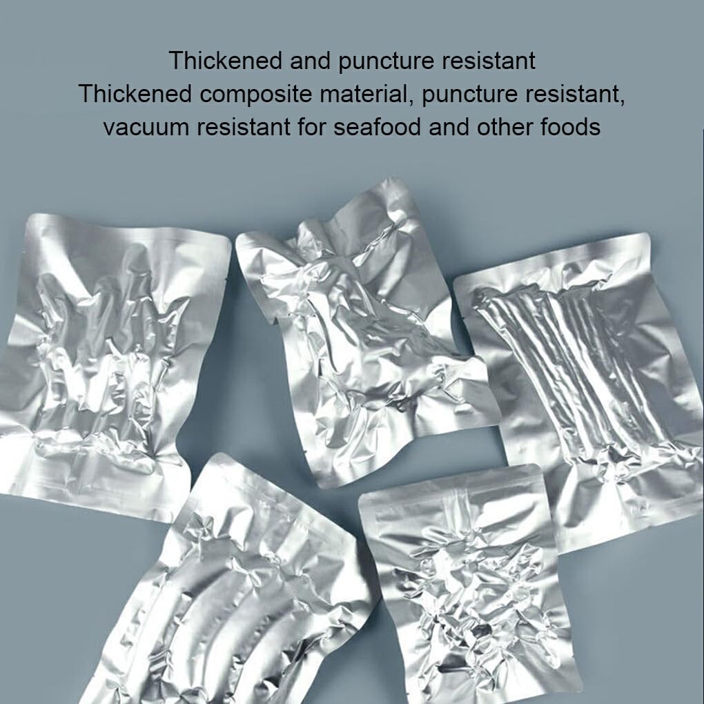 Bolsas de sellado al vacío de 100 piezas para almacenamiento de alimentos: sellado fuerte y frescura extendida garantizada Papel de aluminio mezclado, 30 * 40 cm, 20 hilos