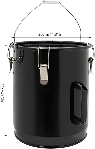 Miniatura 7 de Cubo de eliminación de grasa, contenedor de transporte de acero laminado en frío de 6 galones con tapa de bloqueo, grifo, asas y filtro, para aceite