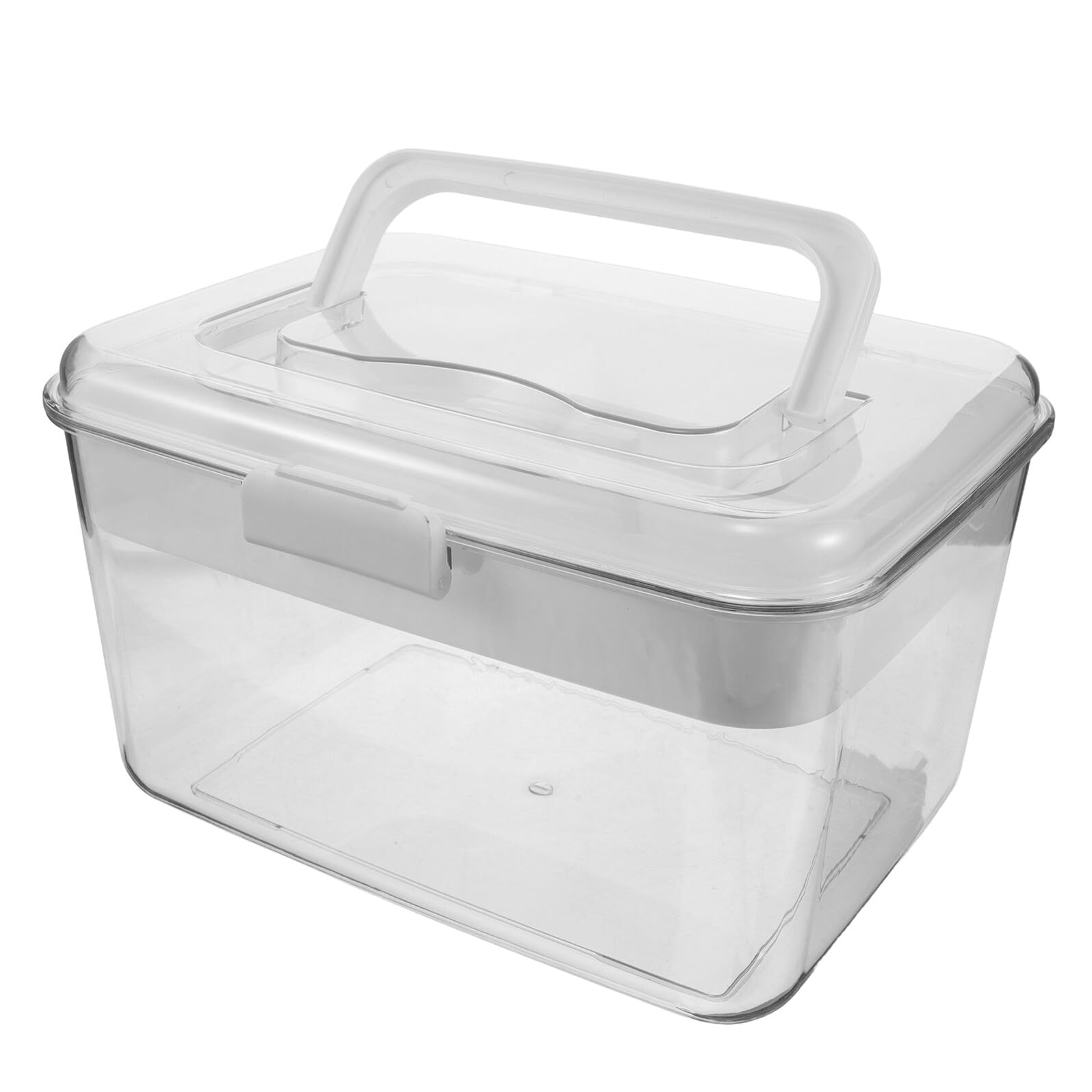 Boîte à Remède Portable Transparente avec Poignée Organisateur en Plastique Robuste à Compartiments Multiples Rangement Pratique pour Maison Bureau et Urgences Pilulier