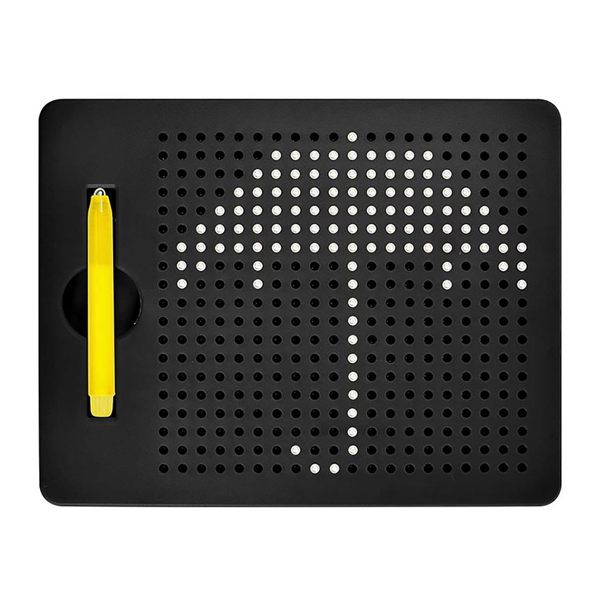 Magnet Tablet Pad Erasable Reusable Writing Playboard, NUFR Magnetic Drawing Board for Toddlers with Beads and Drawing Stylus–STEM Toy Fun Design & Draw Gift for Kids (Black)