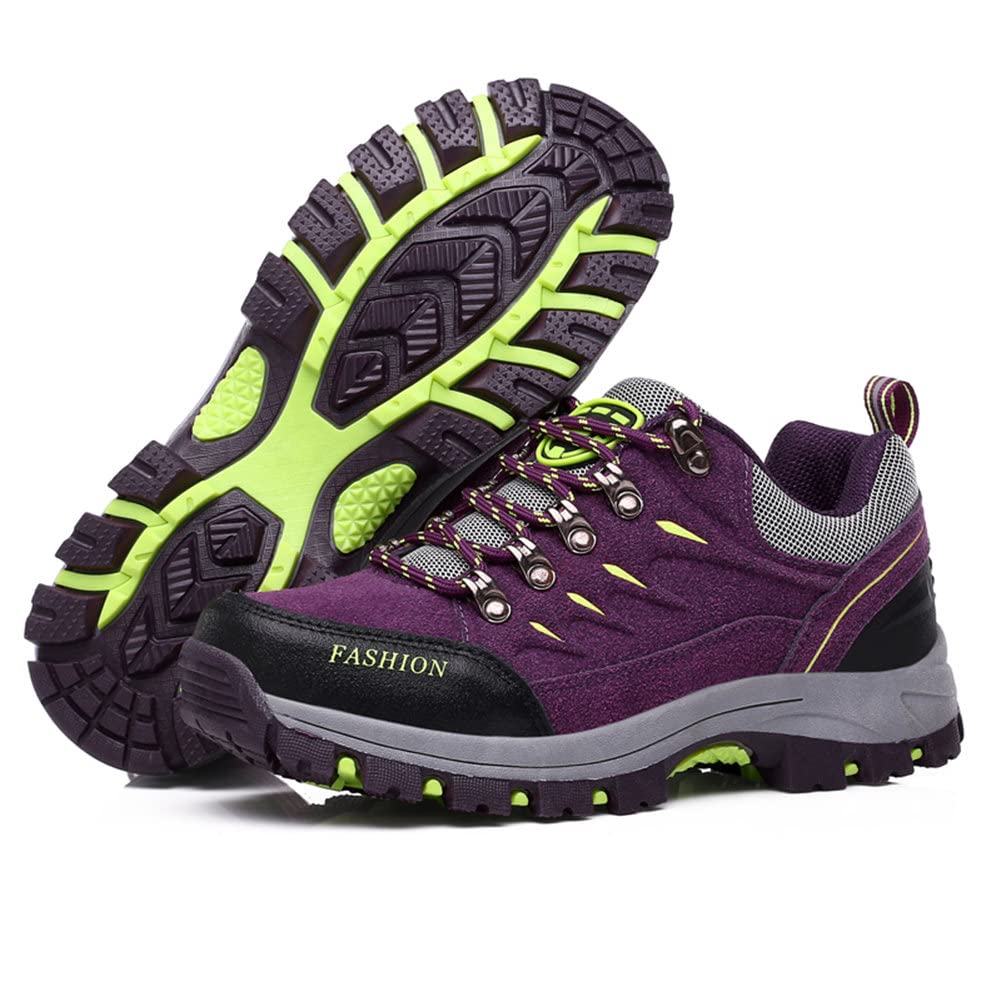 ailishabroy Women's Hiking Boots Waterproof Leather Ankle Boot Unisex Mid-Top Outdoor Senkers Running Shoes Camping Shock-Absorbing Lightweight Boots