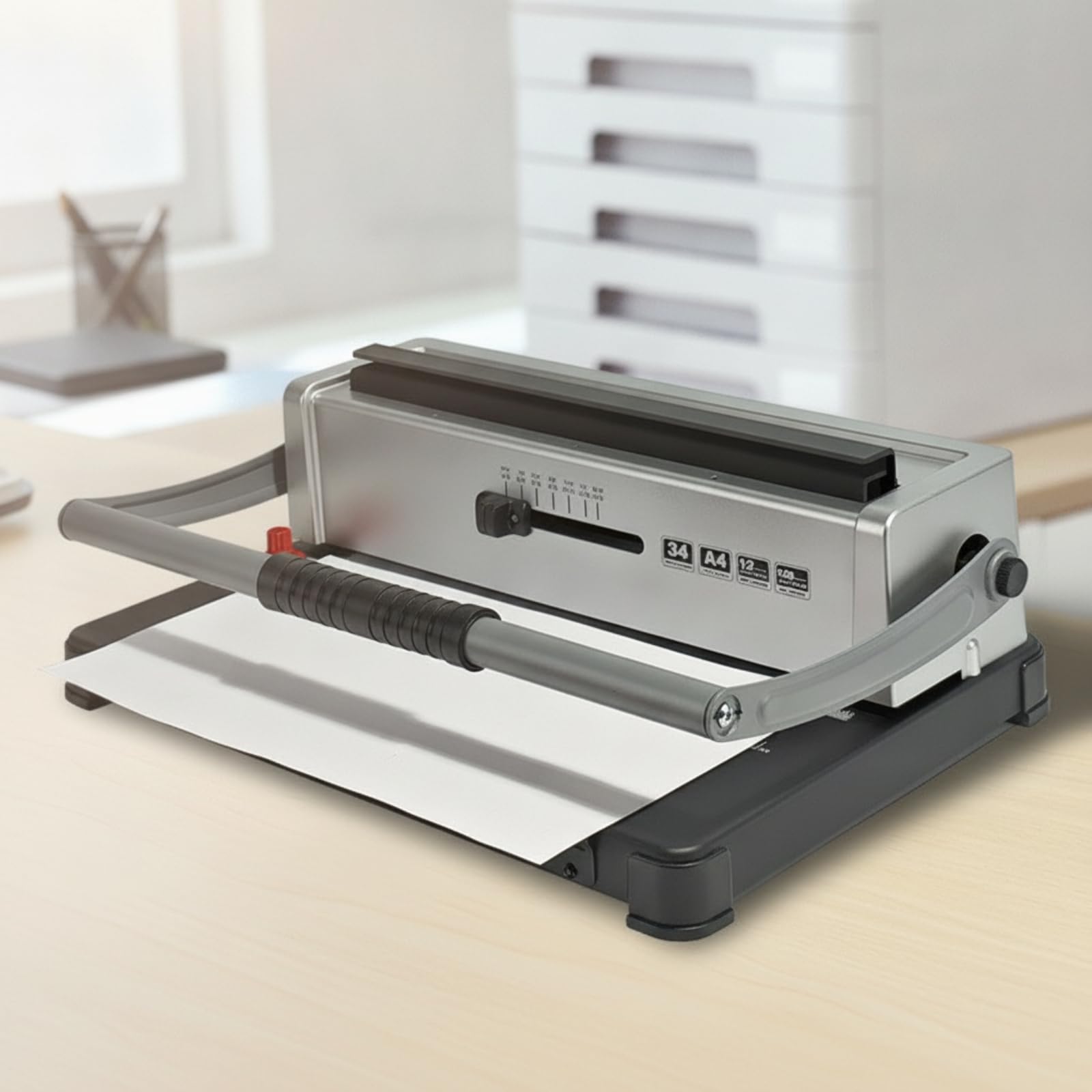Amagogo Rilegatrice Doppia Maniglia Rilegatrice A4 Perforatrice Anelli Manuale Macchina Rilegatura in Metallo 34 Fori Passo 3 1 con Kit Anelli Adatta a Ufficio Segreterie Scolastiche Studi