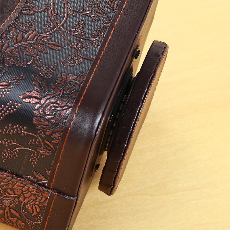 Miniatura 6 de Arniche Organizador de control remoto de piel sintética con diseño giratorio de 360, organizador de escritorio para control remoto de TV, teléfono,