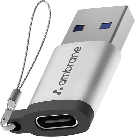 AMBRANE USB Type C Female to USB Male OTG Adapter with 5 Gbps High-Speed Data Transfer, Compatible with Laptops, Tablets, Smartphone, Chargers and…