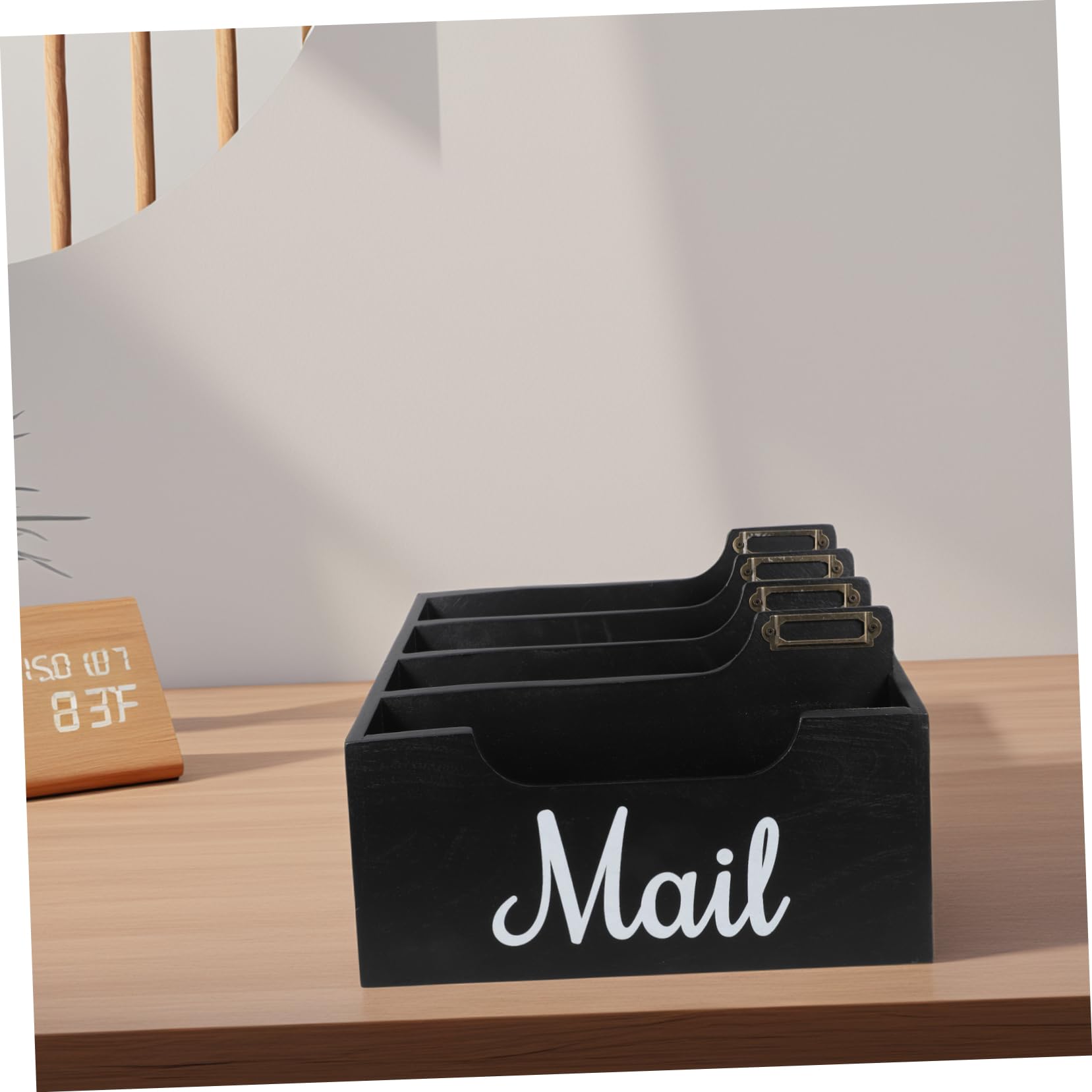 NUOBESTY Organizer Per Documenti Da Scrivania in Legno Scatola Portaoggetti Per Ufficio Organizer Da Banco Con Scomparti Per Riviste e File