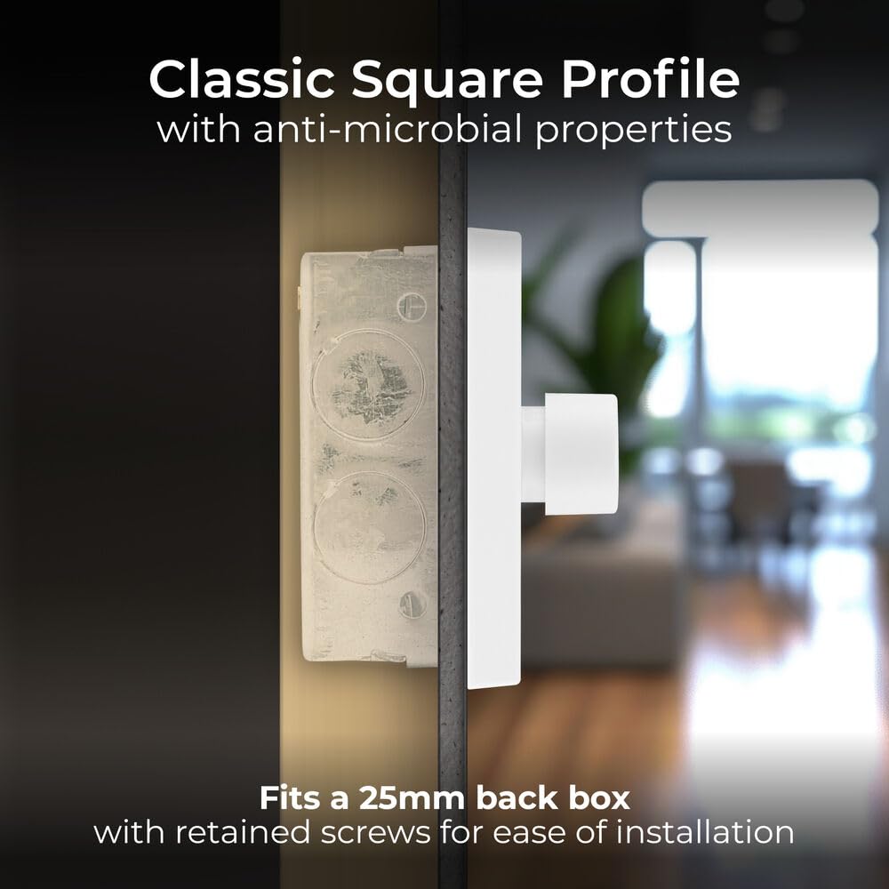 BG Electrical Intelligent Triple Wall Dimmer Switch, 2 Way, Square Edge, Nexus 900 Series, White Moulded, 200W, 983 - Image 3