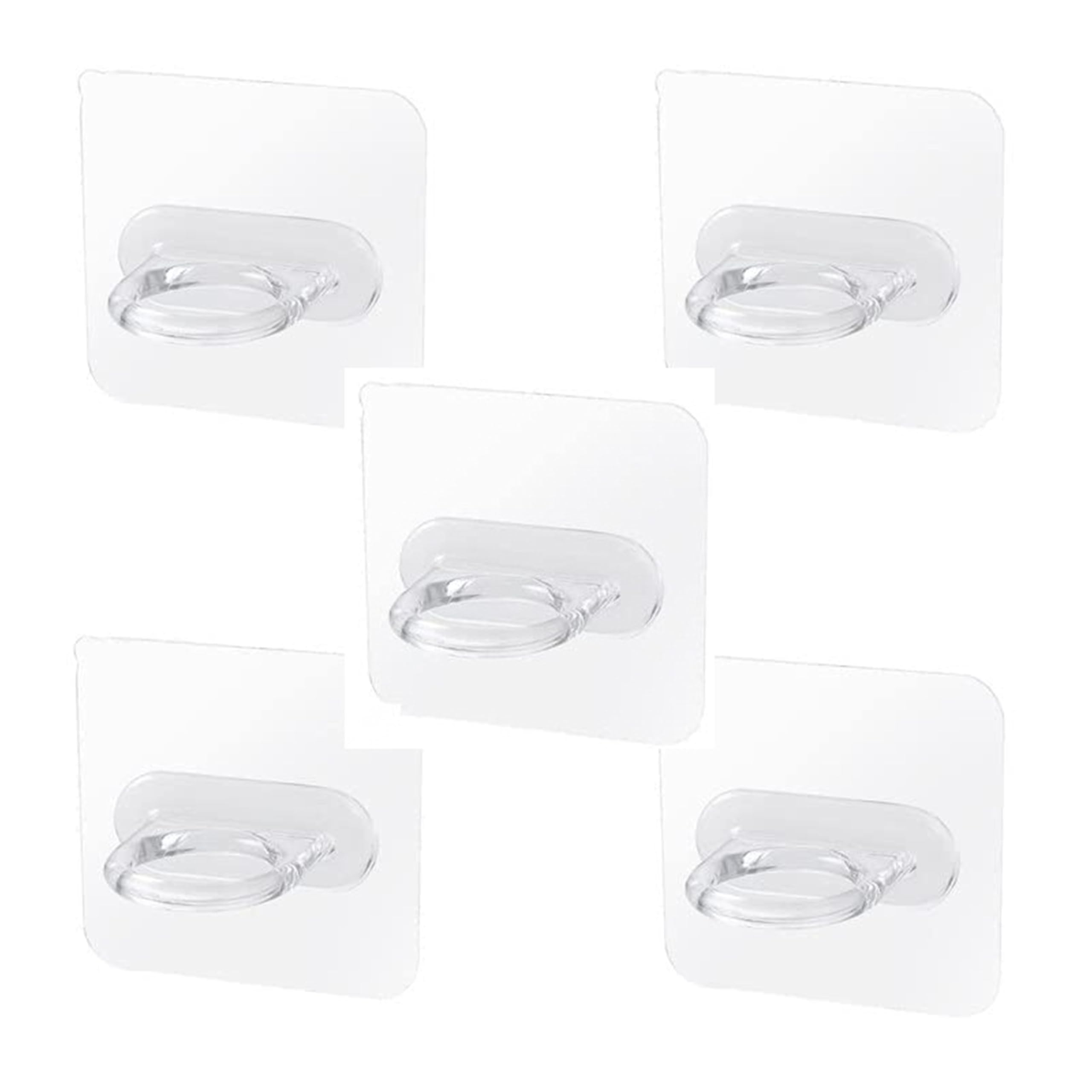 Veentus Round Stecker Hook Multi Functional Transparent Heavy Plastic Adhesive Wall Magic Hook Sticker Cabinet Bathroom Storage Round Sticker for Kitchen, Home, Bathroom (Pack of 15 PIS)