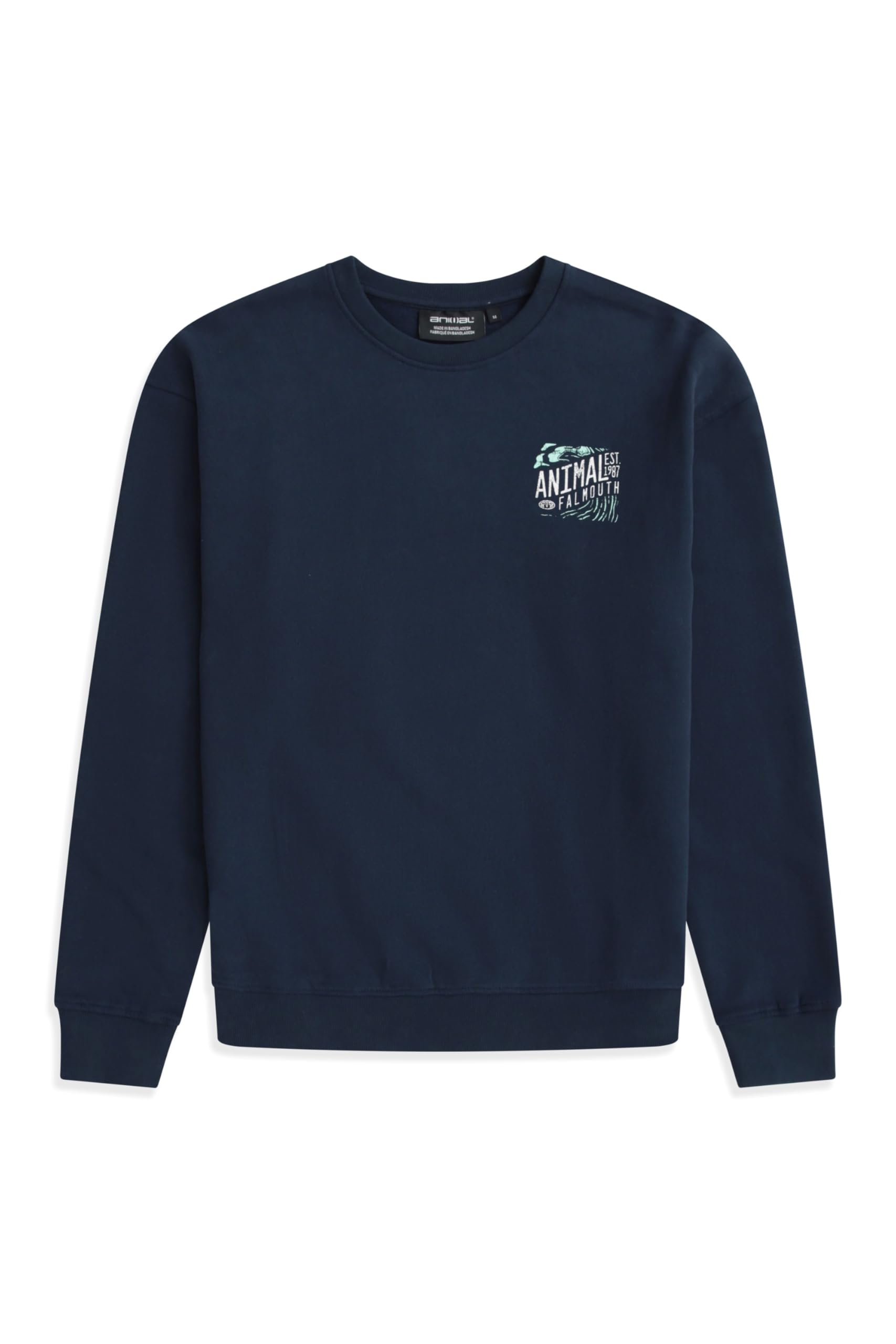 Animal Jonah Mens Falmouth Sweatshirt - Elasticated Cuffs & Hem - Fall & Winter Outdoors Navy M