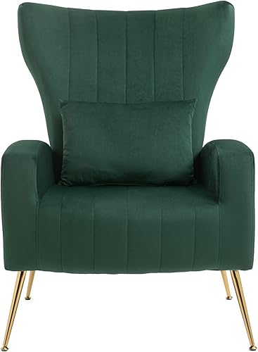 Miniatura 105 de Sillas modernas para sala de estar, sillón de terciopelo con almohada lumbar, sillas de dormitorio con respaldo alto, silla de tocador, silla de