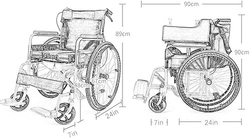 Miniatura 2 de NEOCHY Silla de ruedas portátil plegable compacta para ayudar a la movilidad silla de ruedas ligera para personas mayores con discapacidad color rojo