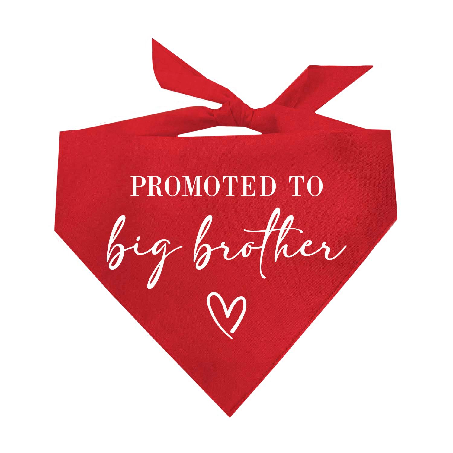 Promoted to Big Brother Promoted to Big Brother Dog Bandana | 100% Cotton | Made in USA | Pregnancy Announcement Photoshoot Prop | New Baby | Gender Reveal | Red One Size (637)