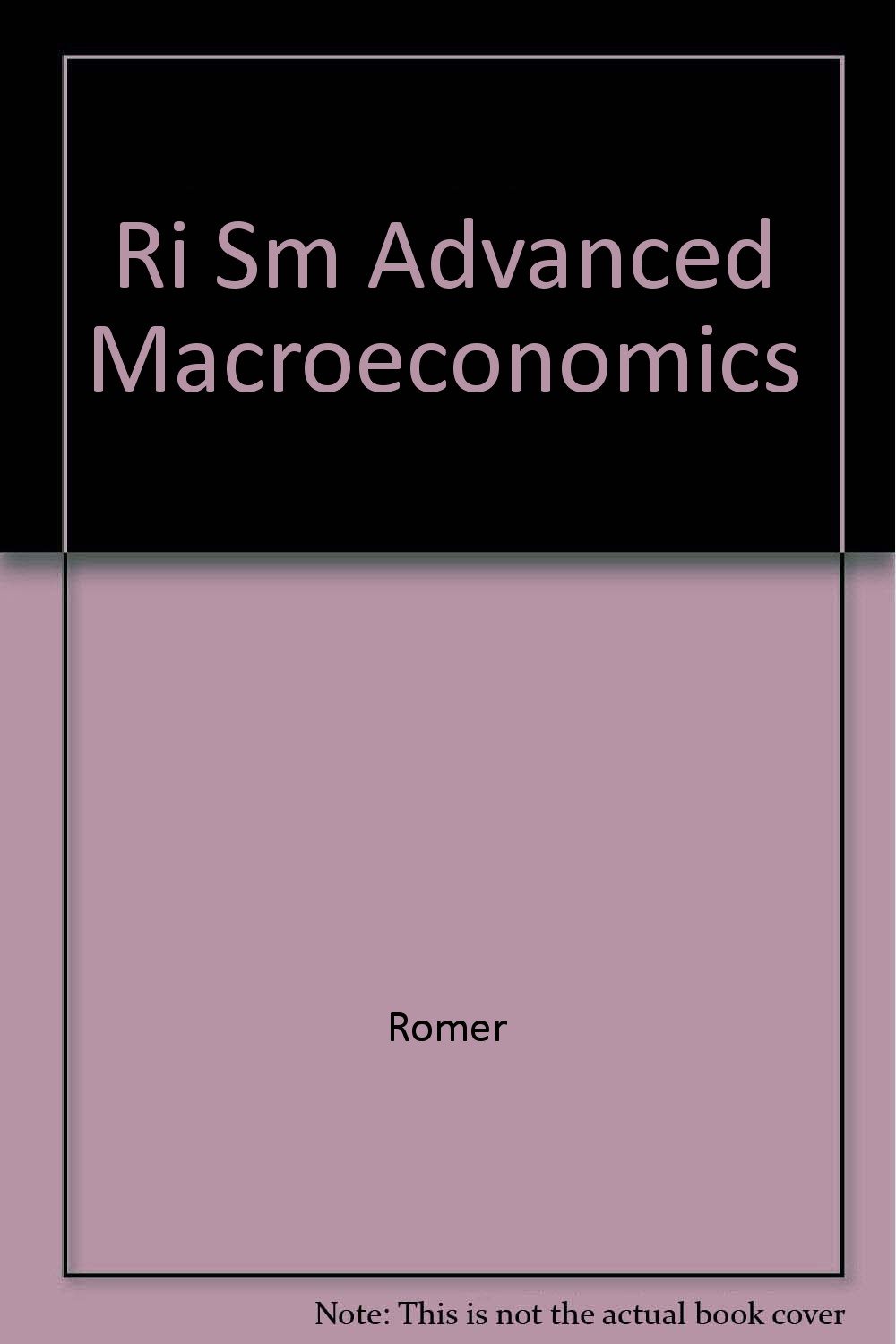Buy Ri Sm Advanced Macroeconomics — BookShops.in
