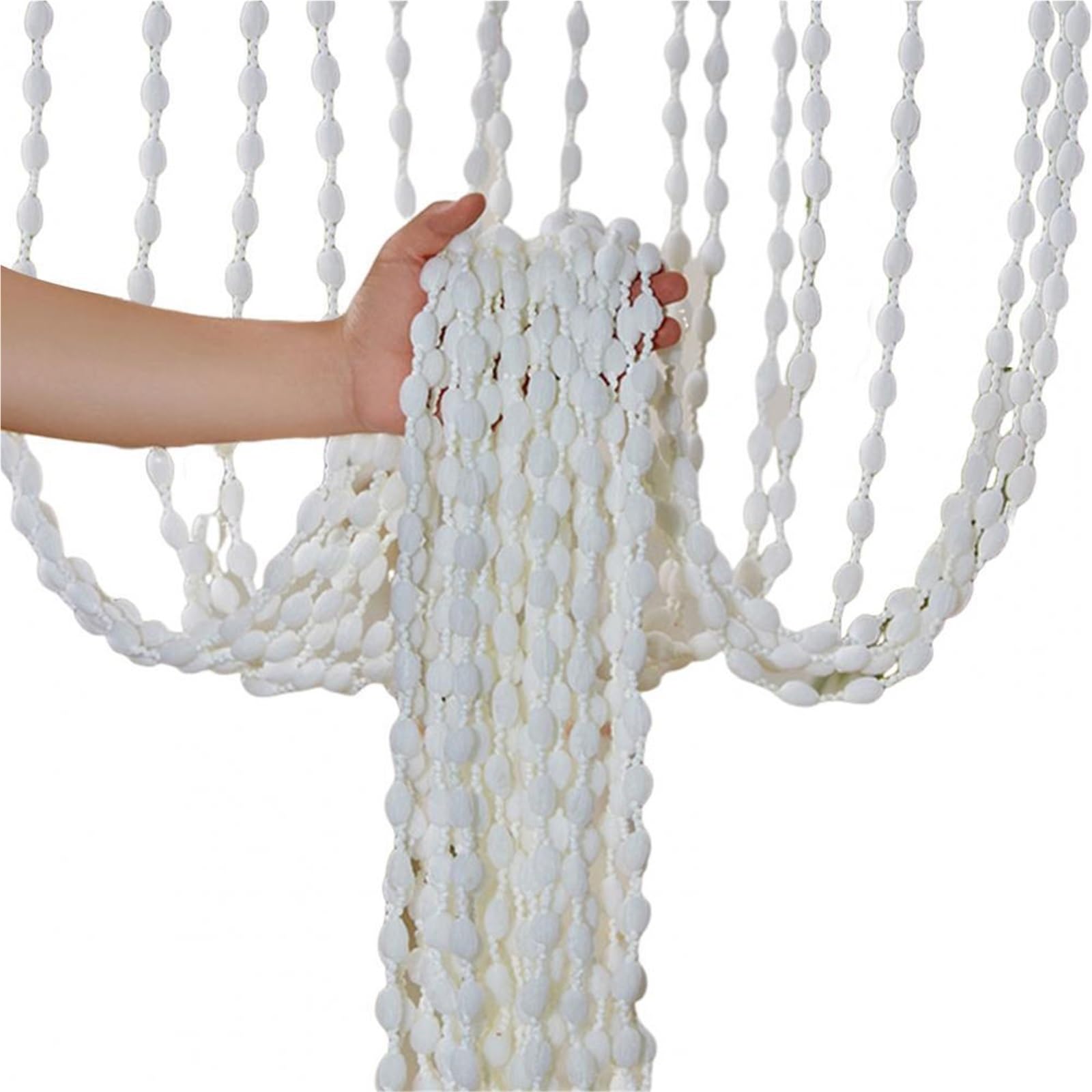 ERHTGUO 2pc Door String Curtain Beaded Flash Line Shiny Tassel Divider For Living Room Doorway Wedding Decoration(White)