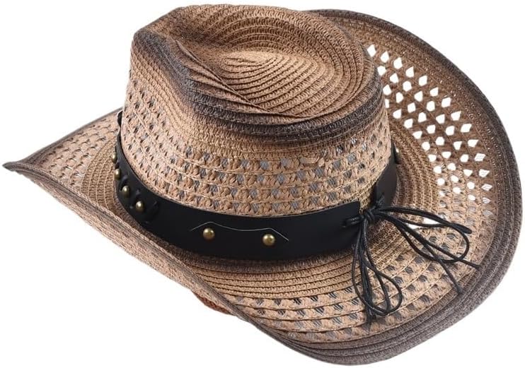 Straw Western Cowboy Hat for Women Men Summer Out Beach Sun Hats