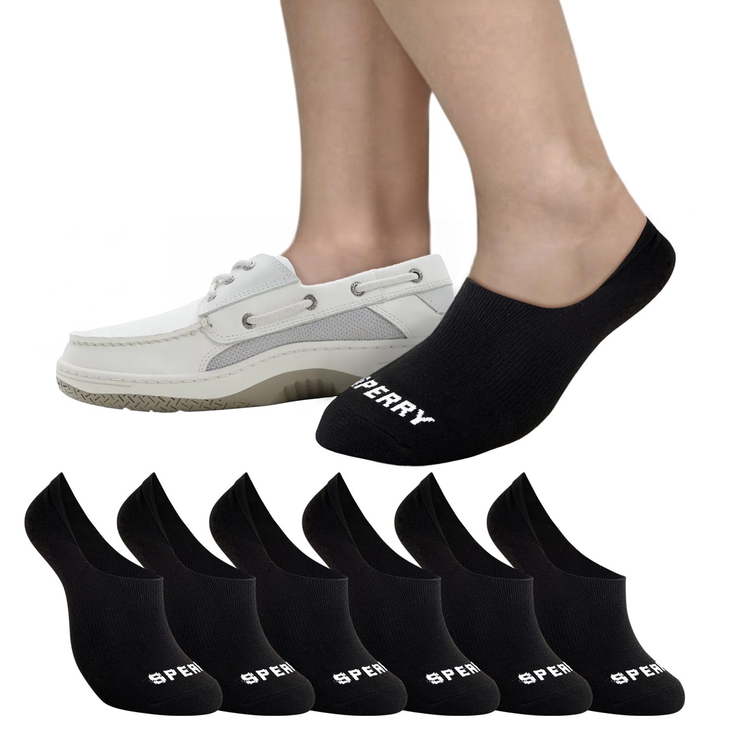 Men's 6-Pack Arch Hugger No Show Socks, Non-Slip Loafer Socks for Boat Shoes, Low Cut Invisible Liners with Heel Grip-image-48