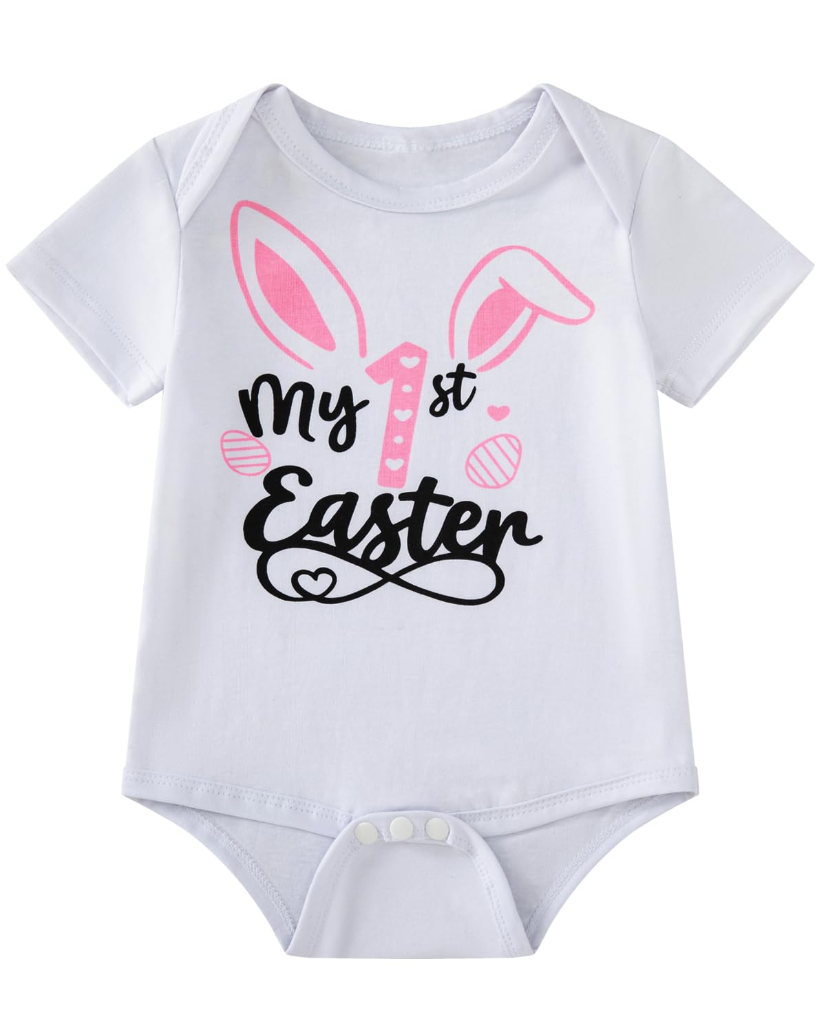 PROMOTED TO BIG SISTER Baby Girl My First Easter Outfit Bunny Pant Sets (Pink-one, 0-3 Months)