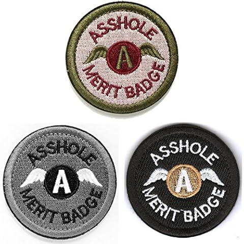 WZT Asshole Merit Badge Morale - Tactical Patch (3PCS) Cover