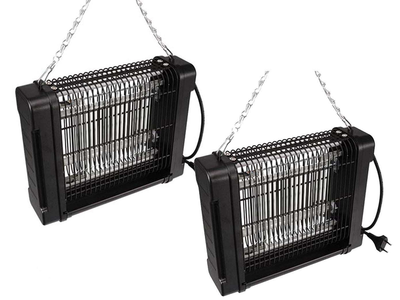 Perel 2er Set elektrische Stechmückenfallen, 360° Insektenvernichter mit UV Licht, Lampen für Räume bis jeweils 30m²