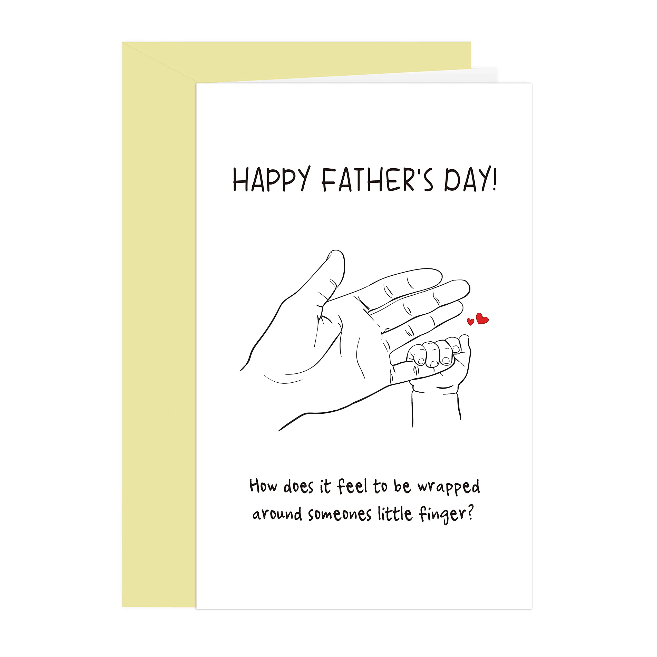 Comting New Dad Greeting Card, Father's Day Card from Wife, Wrapped Around A Little Finger with Daddy, 1st Fathers Day Card for Son-in-law Son