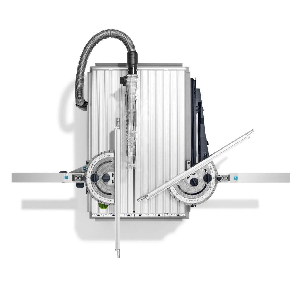 Festool CS 50 EBG-Set Sierra de Mesa Circular Compacta 1200 W | Sierra de mesa plegable con mesa deslizante, tope angular y hoja HW 190 mm – set completo profesional