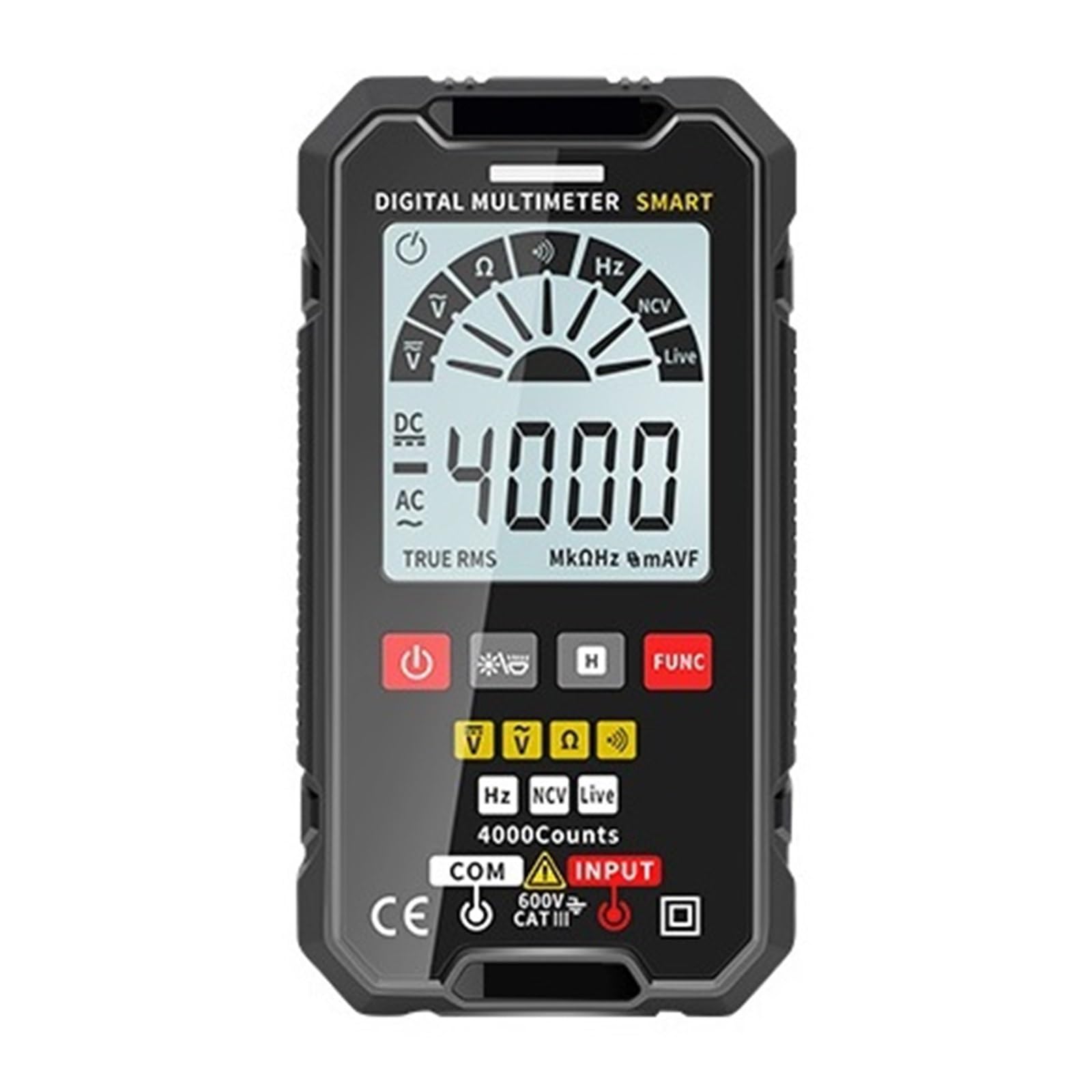 Multimetr Cyfrowy Automatyczny Multimetro AC DC 600V Napięcie 4000 Zlicza Profesjonalny Tester Multimetrów Bezpieczny, Praktyczny, DokłAdny(HT125A with case)