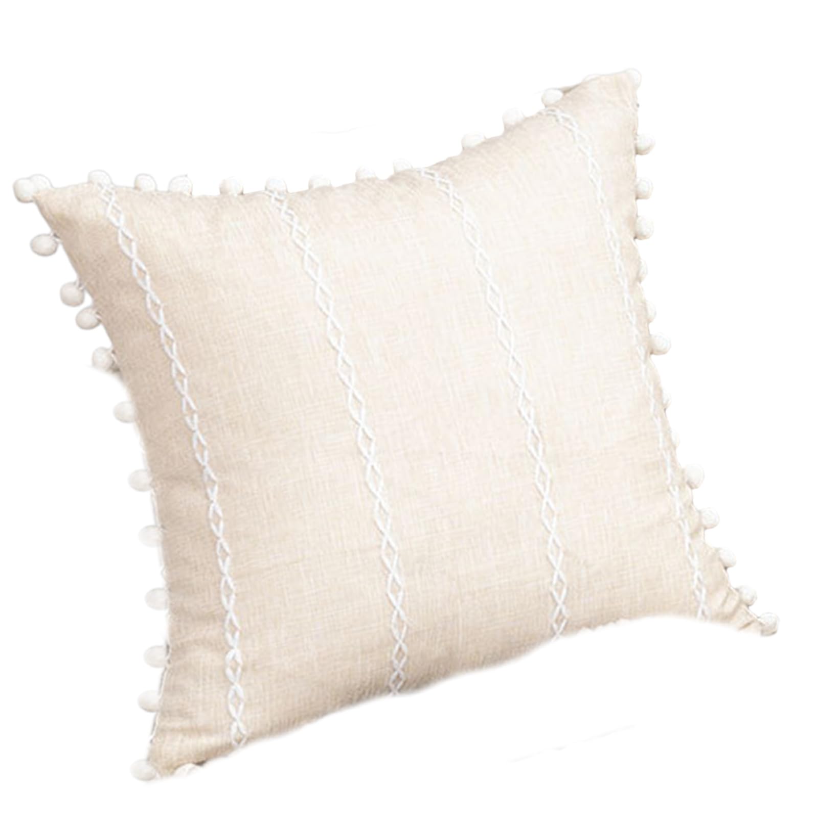 Jazuaiao 45x45cm Water Resistant Pillow Case Polyester Fabric Pillowcase Neutral Home Decoration for Sofa Bed Cushion Covers Decorative Tassels Throw Pillow