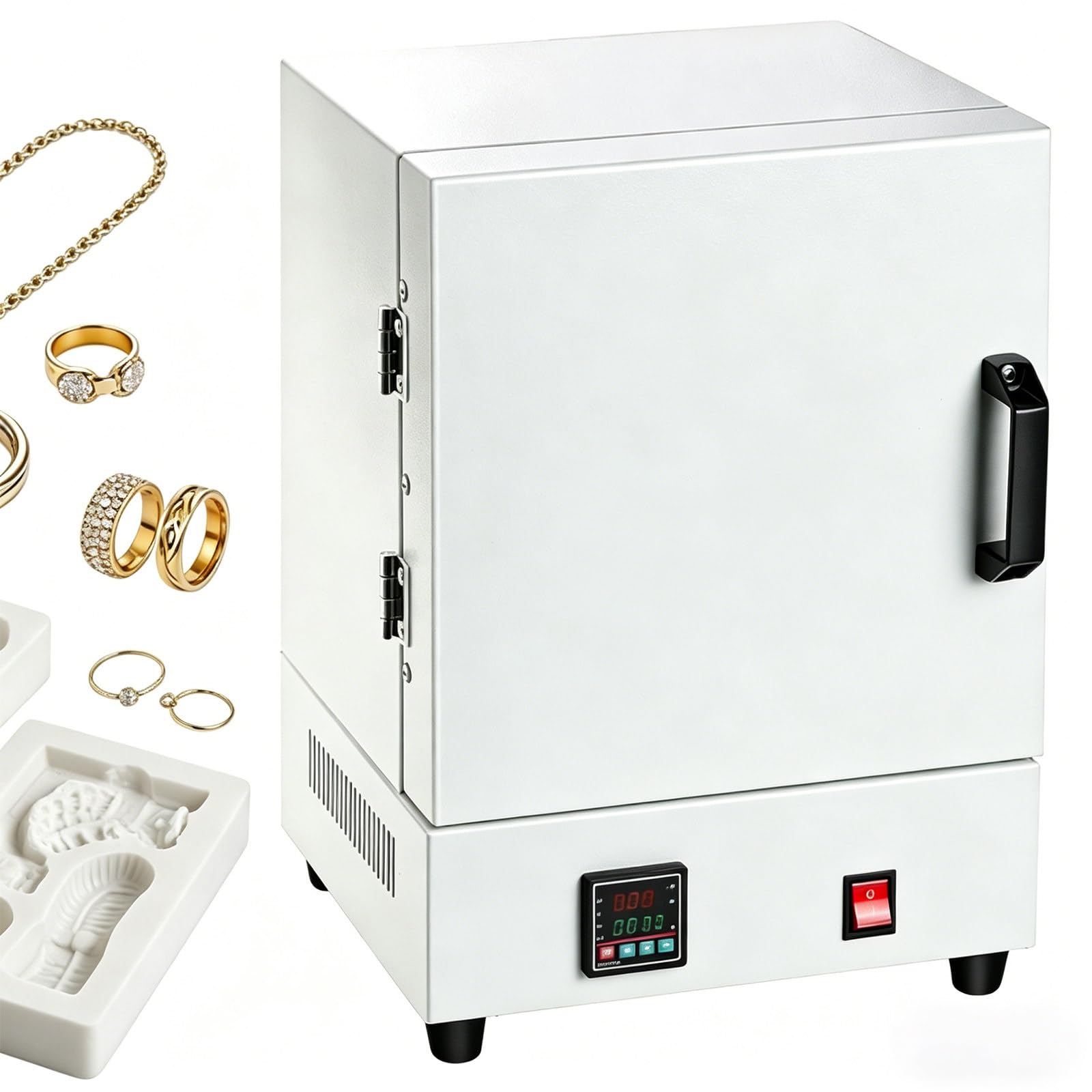 Osnzyc Muffle Furnace (1150°C), High Temperature Burnout Oven (2000W) for Jewellery Making, Digital Laboratory Electric Kiln for Dewaxing, Annealing and Heat Treatment