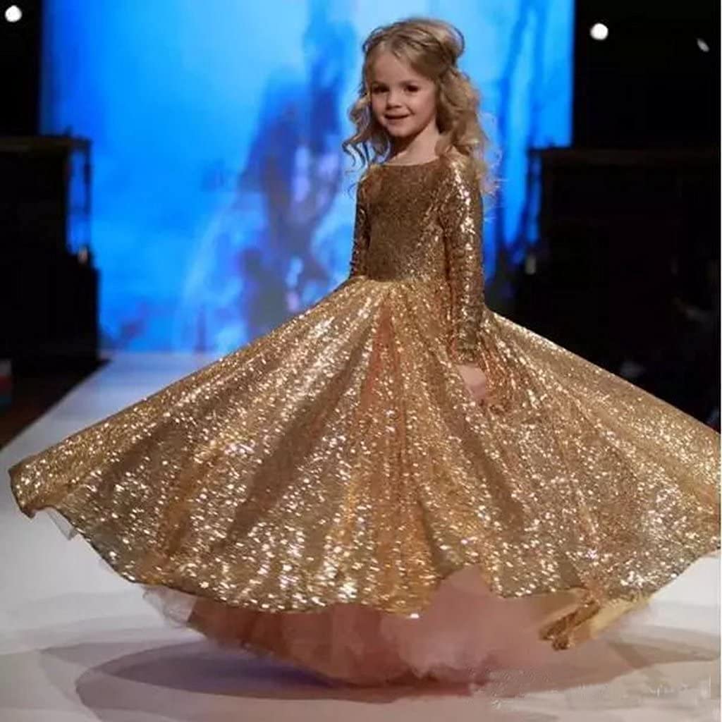 Sukienka dla dziewczynek z cekinami z cekinami dziewczyna Cekin Flower Princess Dress Urodziny Ślubne, Ivory, 13 lat