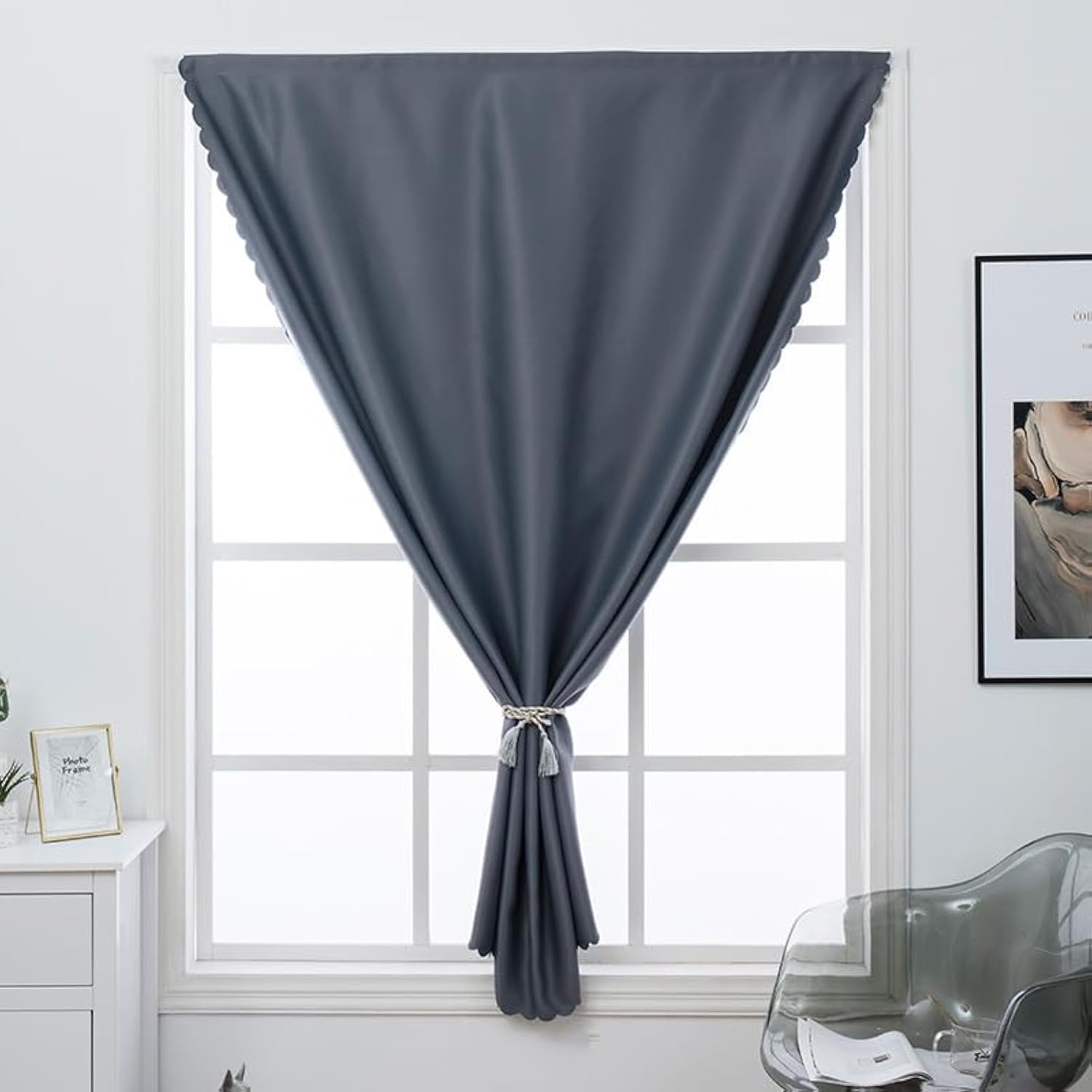 Blackout Curtains, Portable 100% Self Adhesive Simple and Easy to install for Bedroom Window Thermal Lnsulated Kitchen Room Darkening Small Drapes(1Pcs Gray, 47"×72")