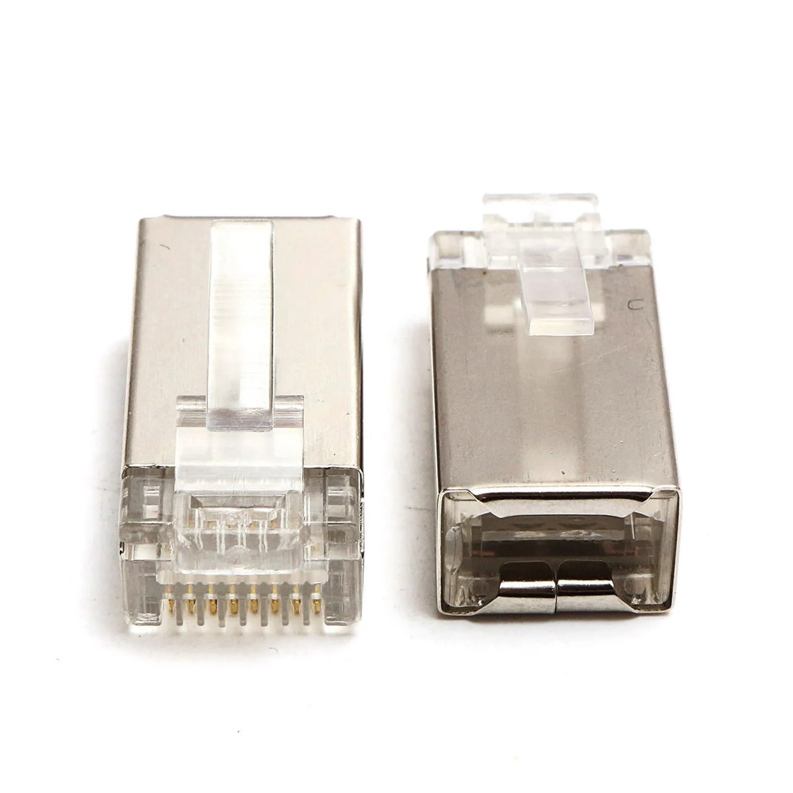 50 szt. RJ45 Cat6 złącze 8-pinowe 8P8C ekranowane skręcone złącza modułowe gniazdo złącze internetowe