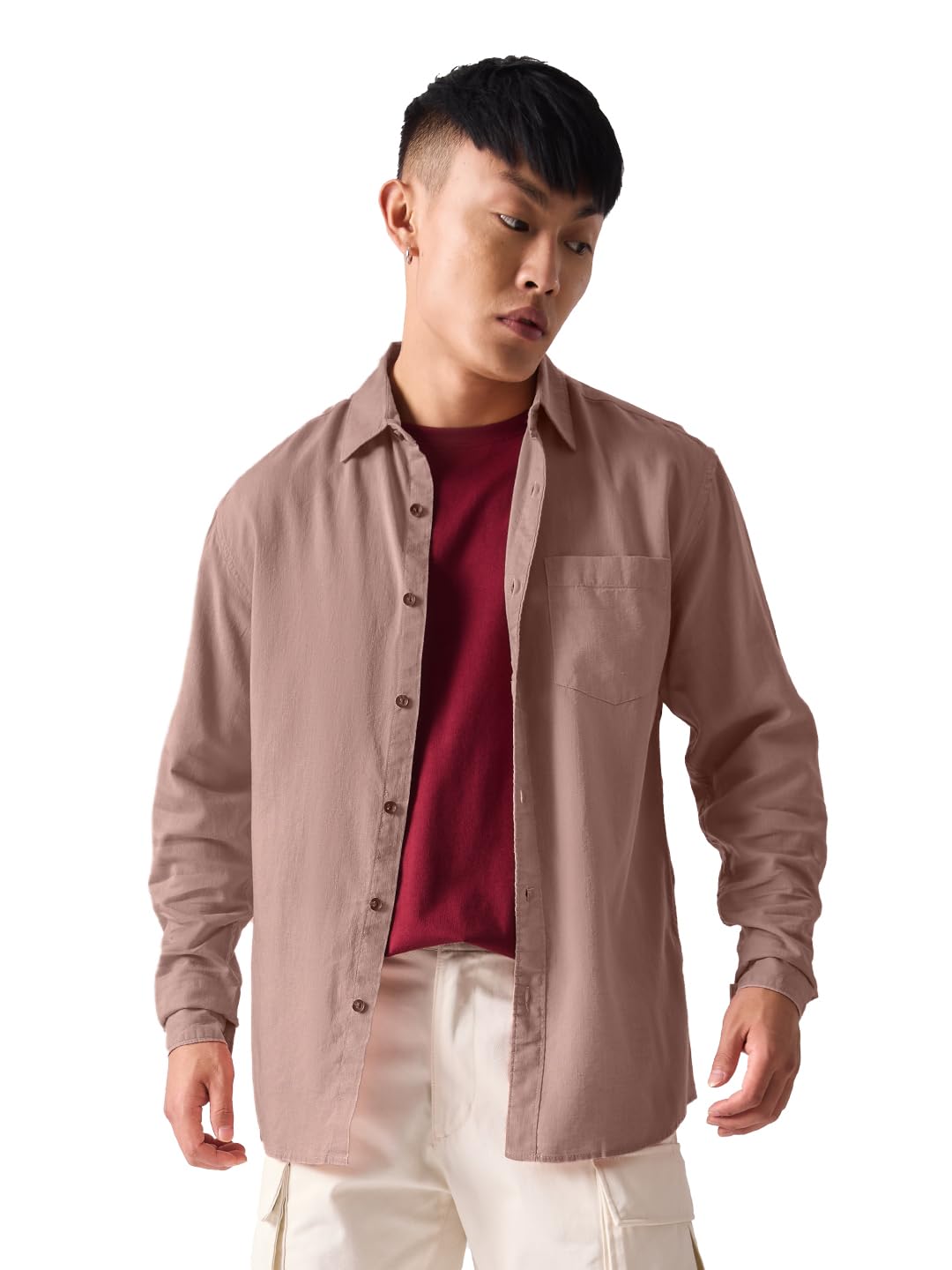 The Souled StoreSolids: Men and Boys Long Sleeve Collared Neck Button Down Cotton Shirts