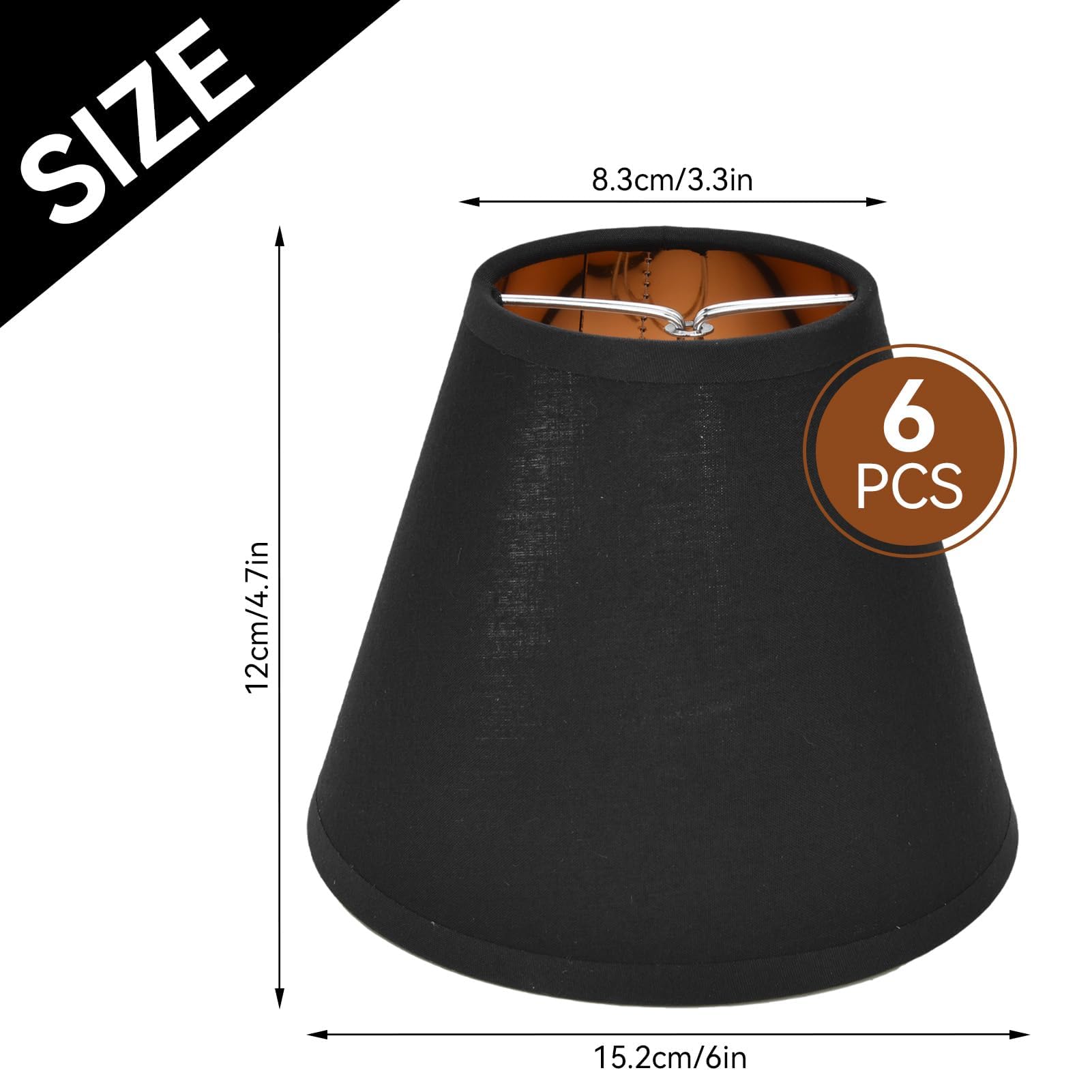Juego de 6 pantallas de lámparas, pantallas de lámparas para lámparas de pie Cubierta de pantalla de tela de barril Clip en pantalla para dormitorio comedor