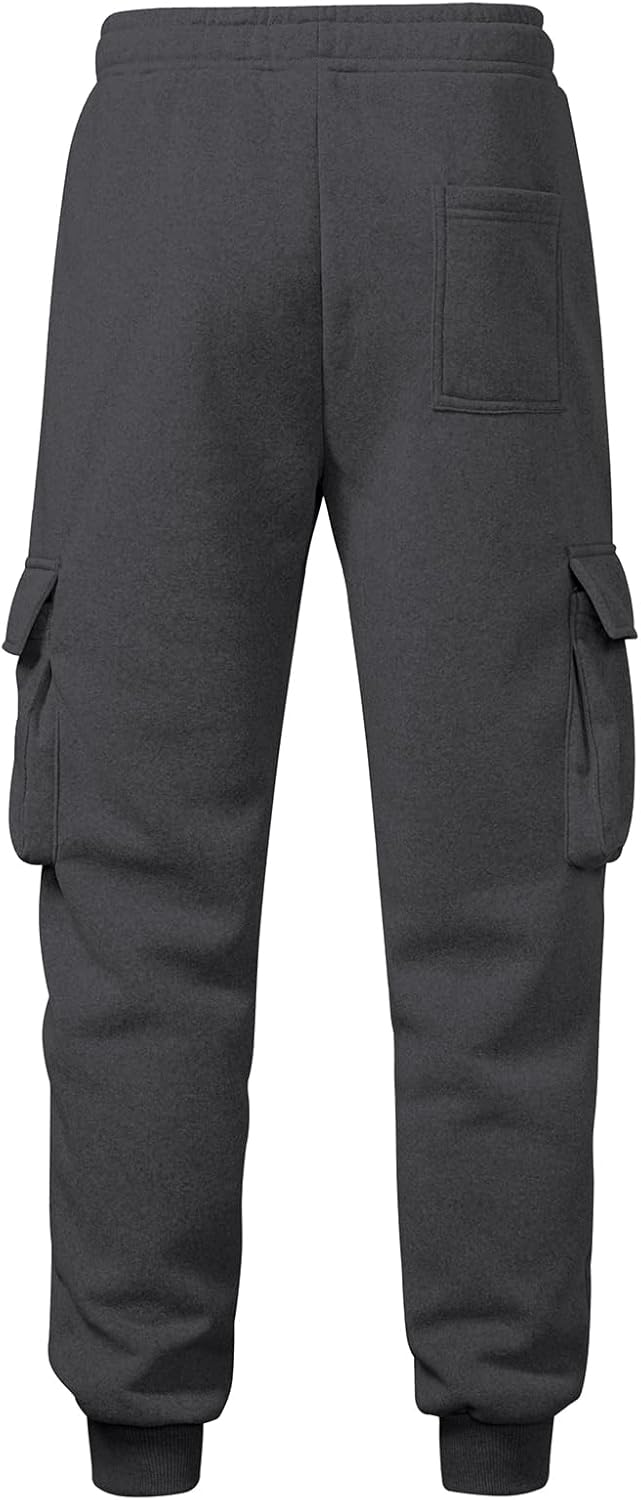 PIDOGYM Mens Fleece Cargo Sweatpants Heavyweight Tapered Joggers Athletic for Men Workout Running with Pockets - Image 5