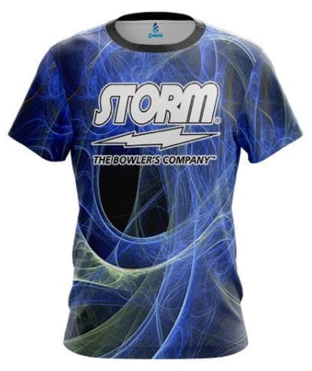 CoolWick Storm Energy Swirls Blue Bowling Jersey (XL)