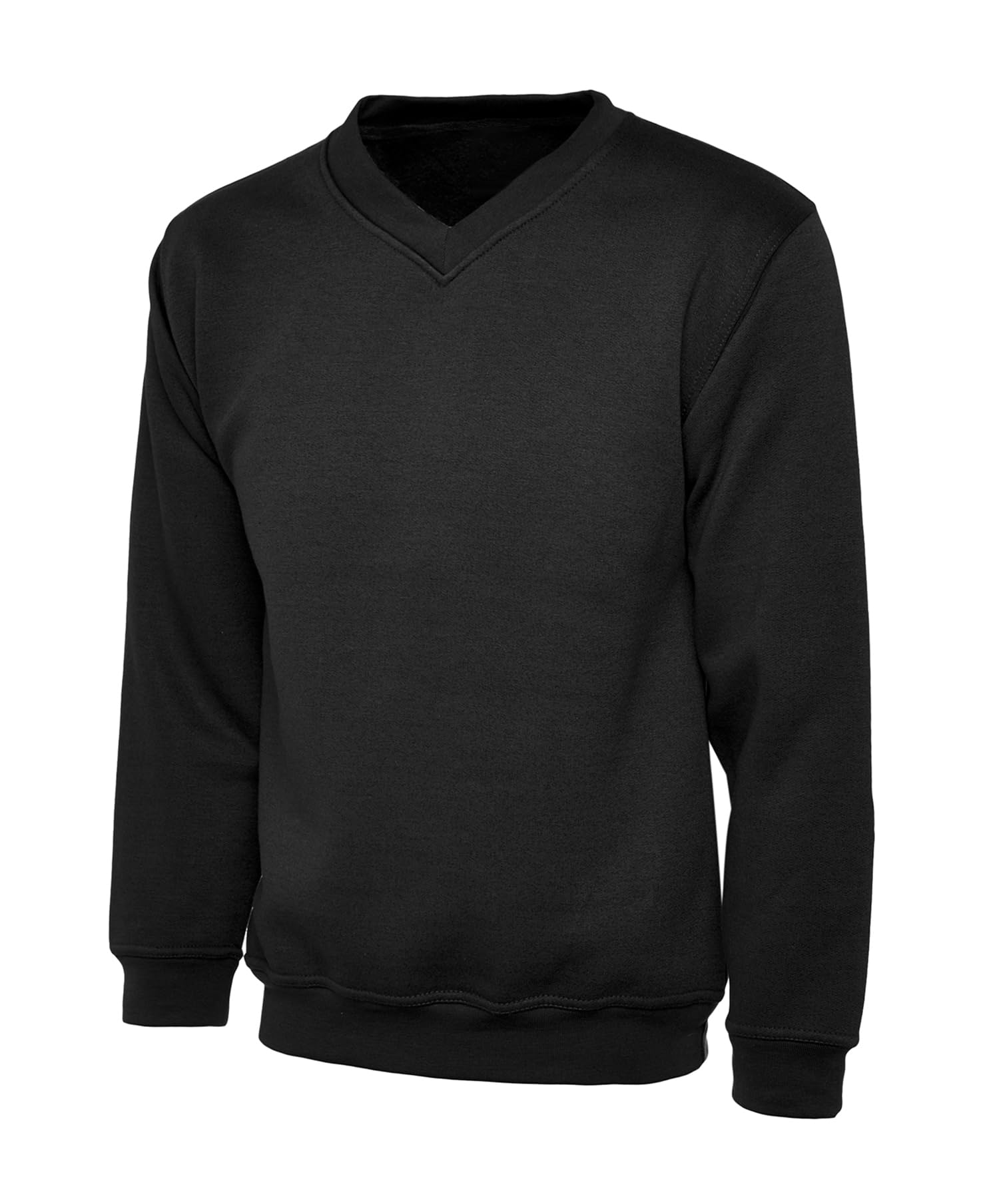 COOZO Unisex Premium V-Neck Sweatshirt - Black - 3XL