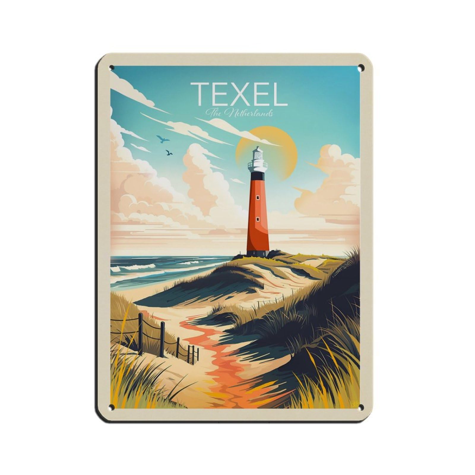 Retro Leuchtturm Leinwand-Bild – 3-teilige Wandkunst, 30x40 Cm, Rustikale Küsten-Deko