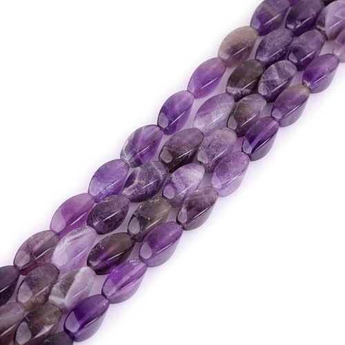 Miniatura 1 de GEM-Inside - Cuentas sueltas de amatista genuina natural, 0.315 x 0.630 in, cuentas de energía para hacer joyas, 15 pulgadas