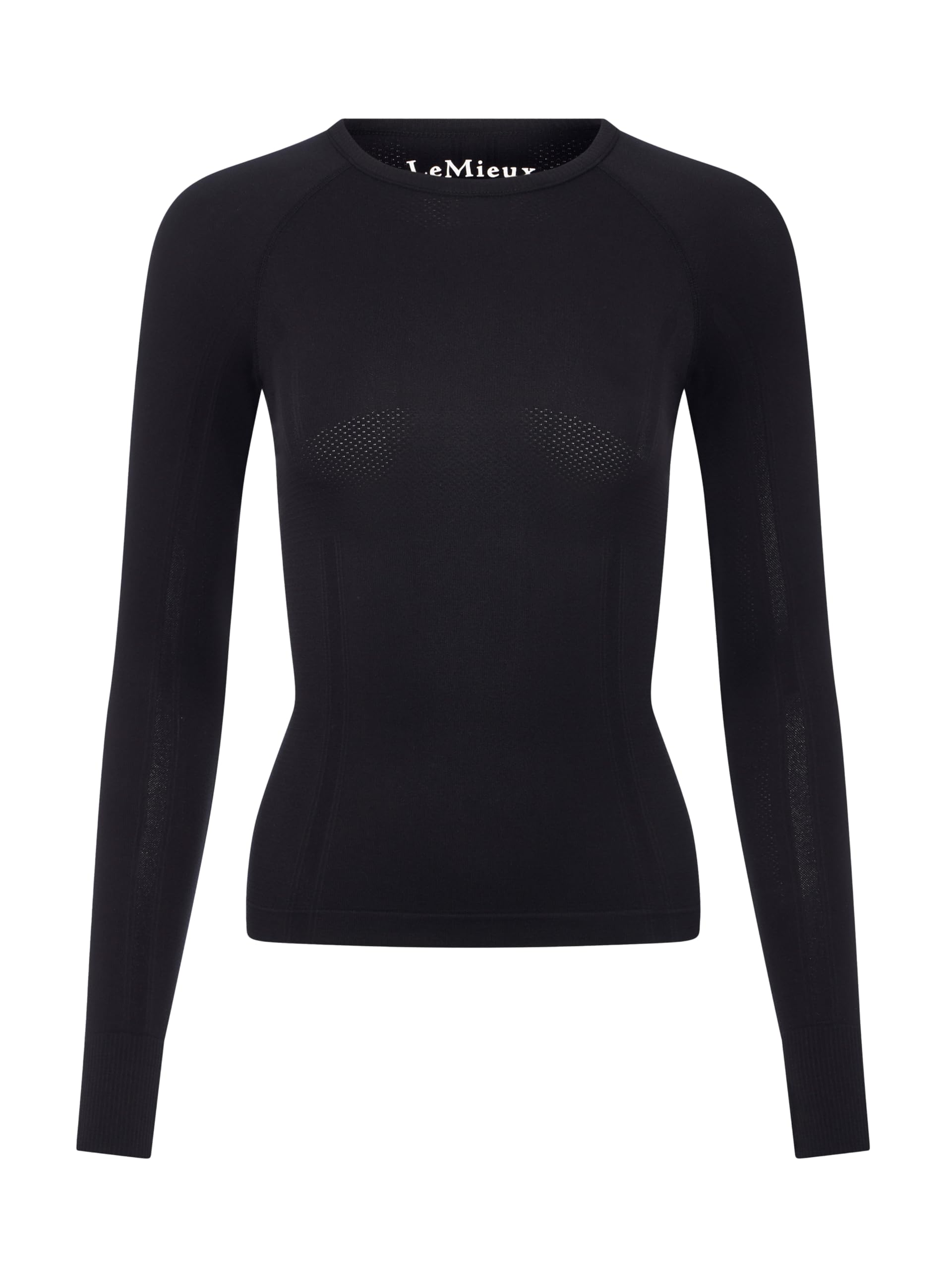 Lemieux Women's Black Britney Seamless Long Sleeve Top - Lightweight Breathable Mesh - Uv30+ - Uk8