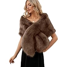 Women's Faux Fur Shawl Party Faux Fur Collar Fur Wraps for Winter Bridal Wedding Cover Up