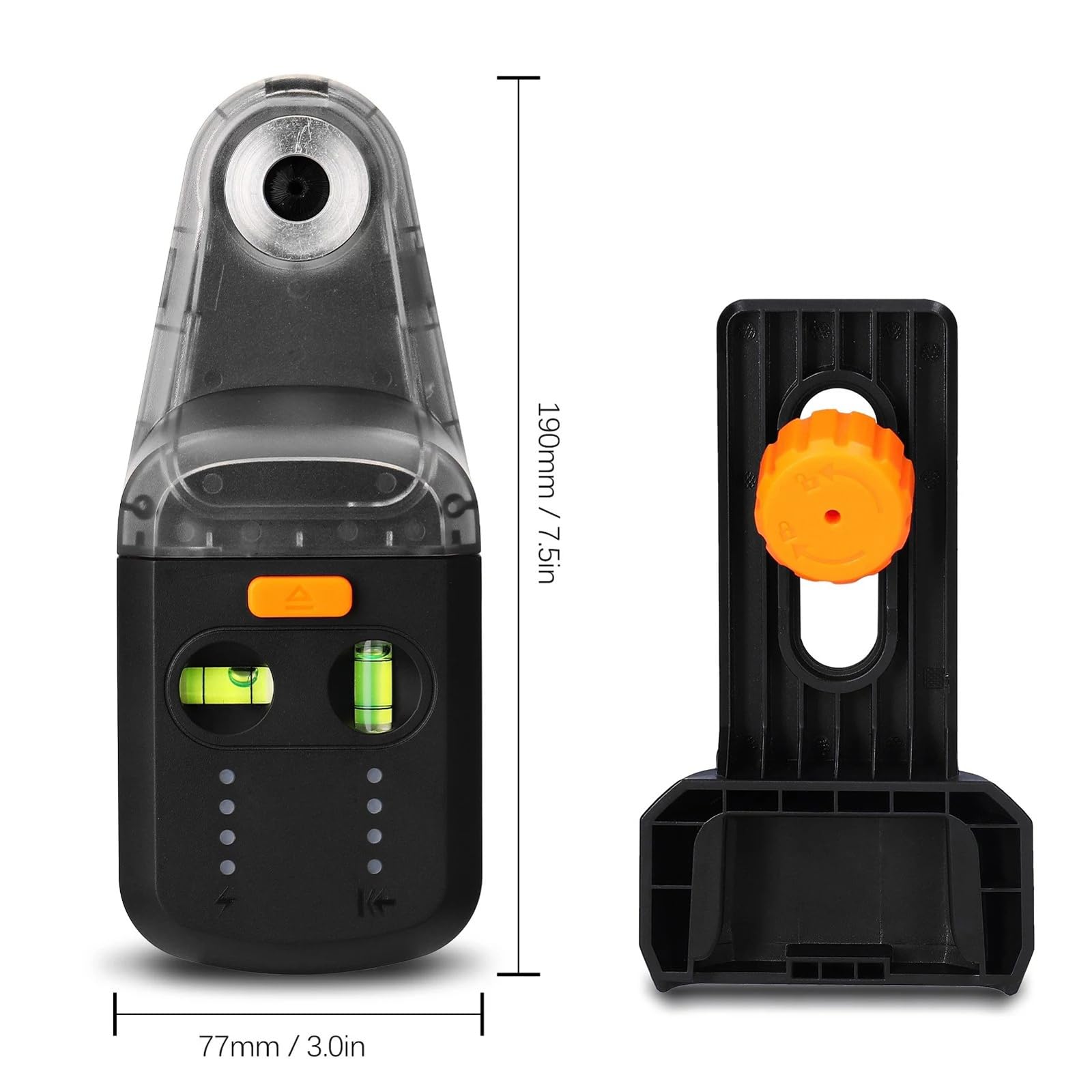 3-in-1 Level Tool with Drill Dust Collector, Nivelliergerät mit Bohrstaubabsaugung, Wiederaufladbare Wasserwaage mit Linienlicht, Elektrischer Bohrstaubsammler mit Saugnapf, Wasserwaage für Bau, DIY