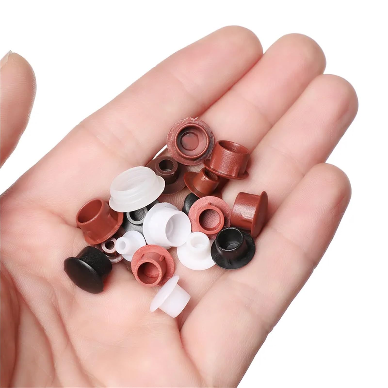 Schraubenabdeckungen, 600 Stück, Möbellochschutz, Schrauben, Dekoration, Staubstopper, Schrankbohrer, Hardware-Öse (dunkelbraun, 16 mm)