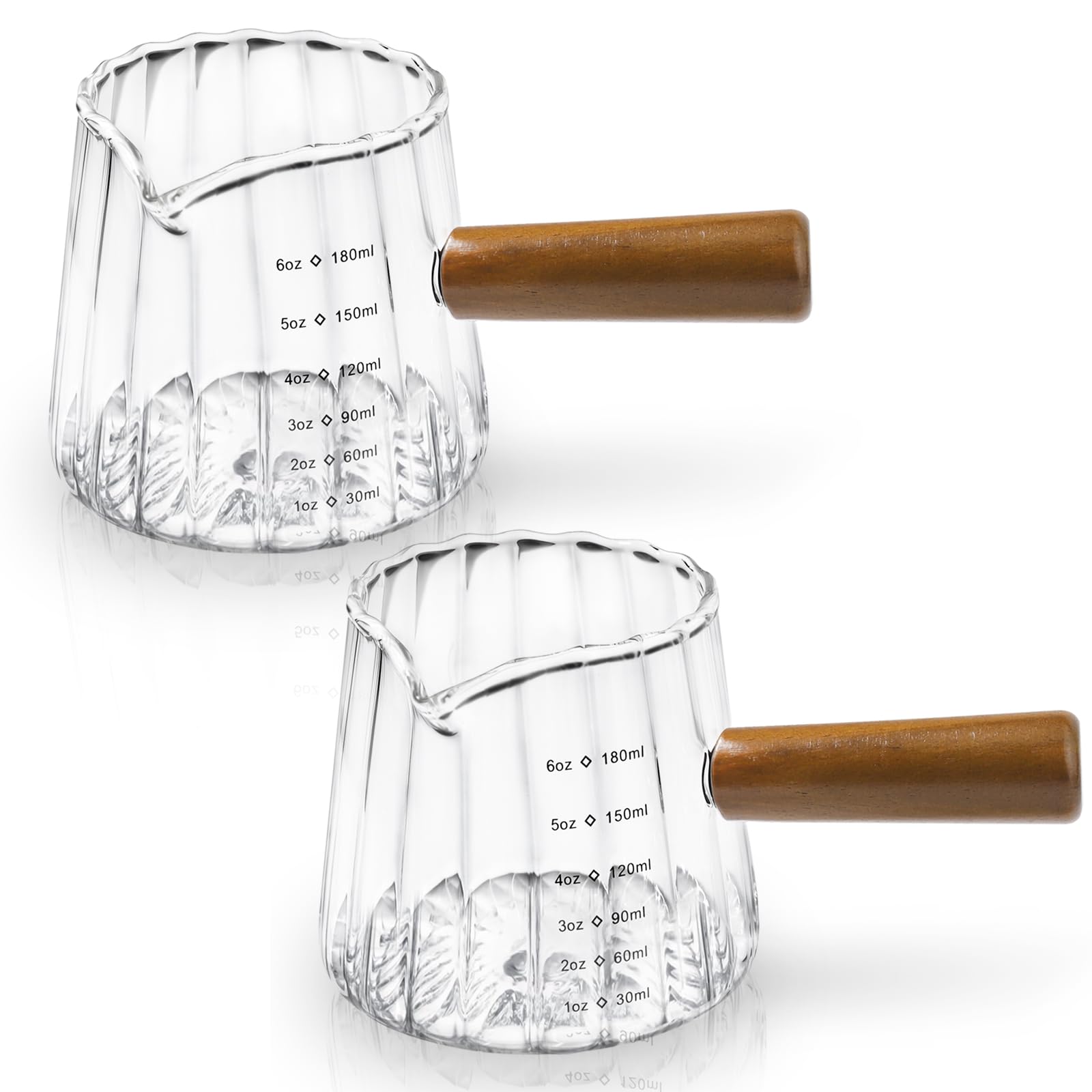 Cfyosnk espresso measuring cup with wood handle