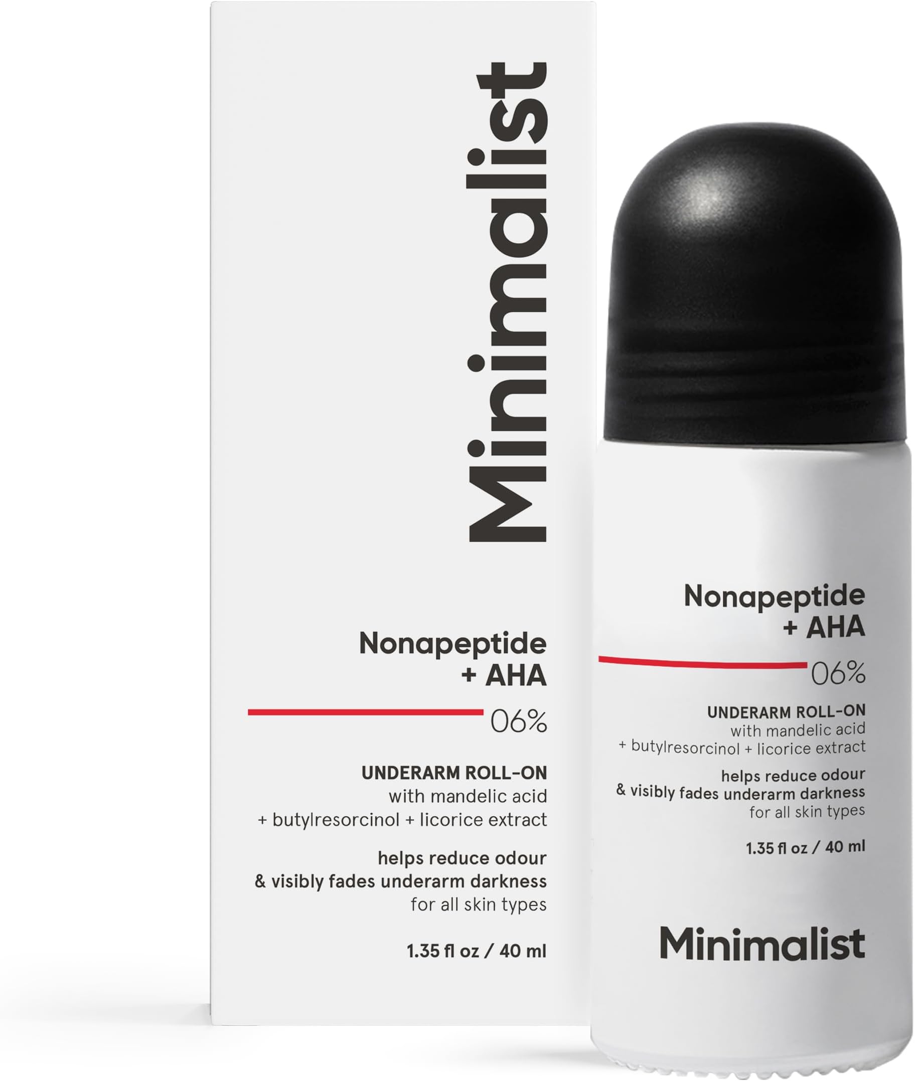 Brightening Underarm Roll On| Fades Darkness and Controls Odour|Nonapeptide + AHA BHA 06% | All day Sweat control Exfoliating underarm treatment for Women & Men | 40ml